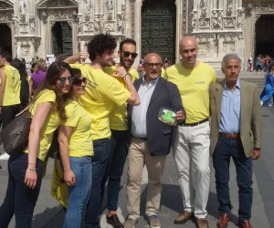 Antonio Oliva, Vice presidente di Banco Alimentare, Claude Sarrailh, Ad Metro Italia, e lo chef Claudio Sadler