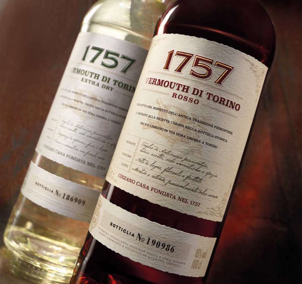Le nuove bottiglie Cinzano 1757 Vermouth di Torino, Rosso ed Extra Dry