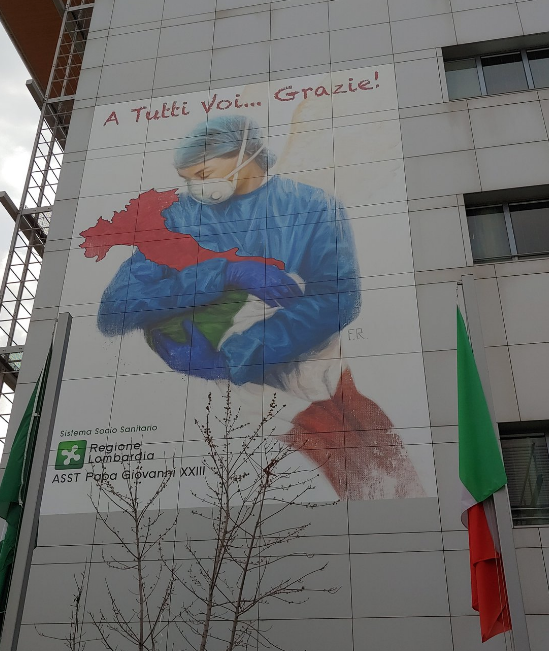 Murales ospedale Papa Giovanni XXIII di Bergamo