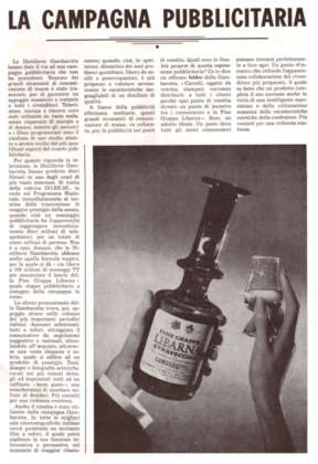 La descrizione della nuova campagna pubblicitaria di Grappa Libarna, pubblicata sul periodico ‘Attualità’ - 1° marzo 1968
